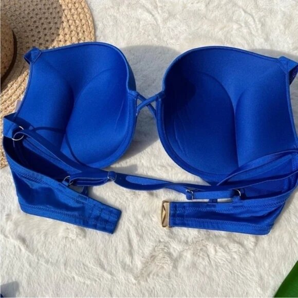 Victoria’s Secret 38D Shine Bombshell Bikini Set Blue - Picture 2 of 4